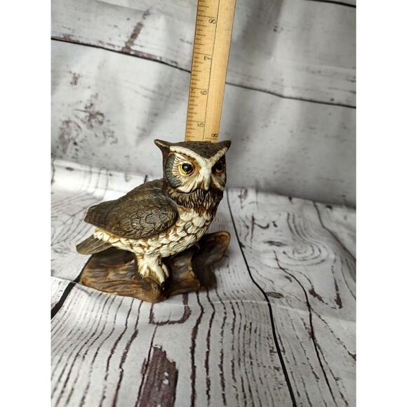 Homco Home Interior Porcelain Owl Vintage #1114 Figurine Taiwan 4.75 Tall - Picture 7 of 8